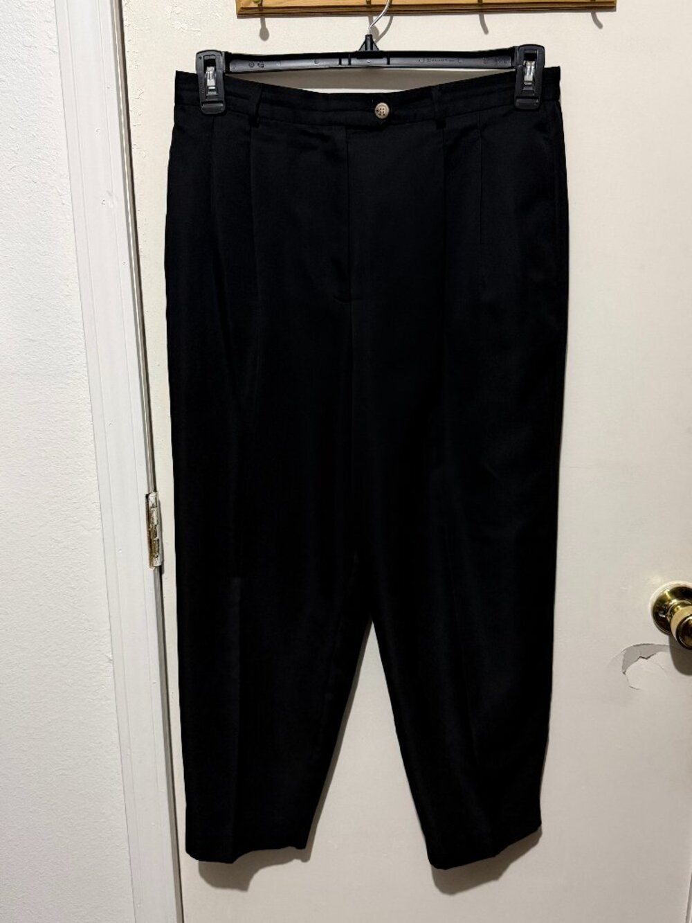 Talbots Petites Vintage Black Pleated High Waist Trousers Dress Pants - 12P - Picture 3 of 14